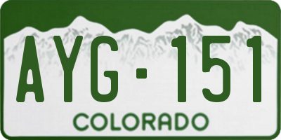 CO license plate AYG151