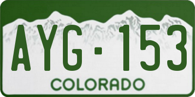 CO license plate AYG153