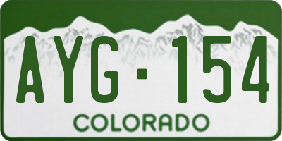 CO license plate AYG154