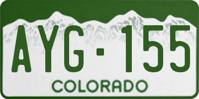 CO license plate AYG155
