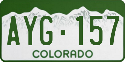 CO license plate AYG157