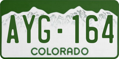 CO license plate AYG164