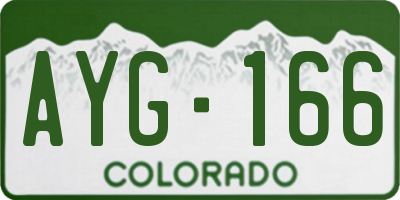 CO license plate AYG166