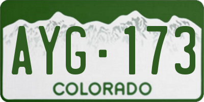 CO license plate AYG173
