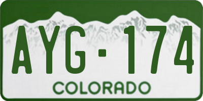 CO license plate AYG174