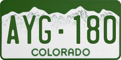 CO license plate AYG180