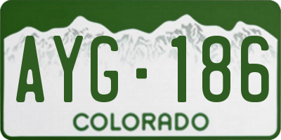 CO license plate AYG186