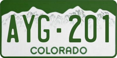 CO license plate AYG201