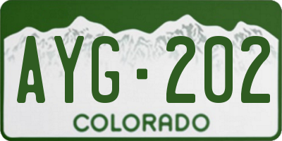 CO license plate AYG202