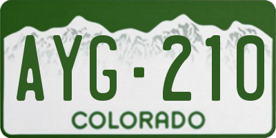 CO license plate AYG210