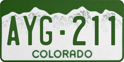 CO license plate AYG211
