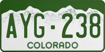 CO license plate AYG238
