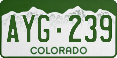 CO license plate AYG239