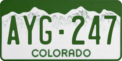 CO license plate AYG247