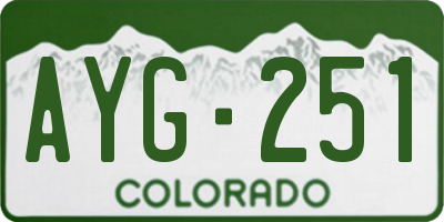 CO license plate AYG251