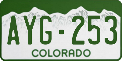 CO license plate AYG253