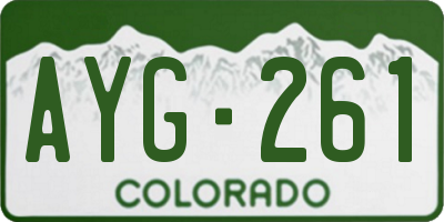 CO license plate AYG261
