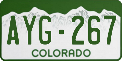 CO license plate AYG267