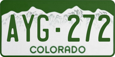 CO license plate AYG272