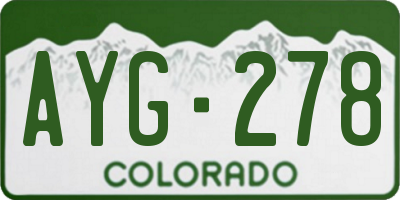CO license plate AYG278