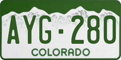 CO license plate AYG280