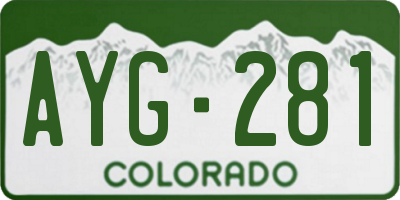 CO license plate AYG281