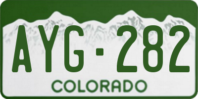 CO license plate AYG282