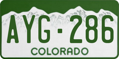 CO license plate AYG286