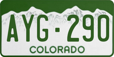 CO license plate AYG290