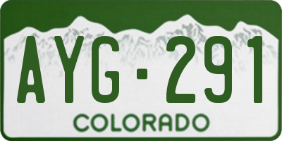 CO license plate AYG291