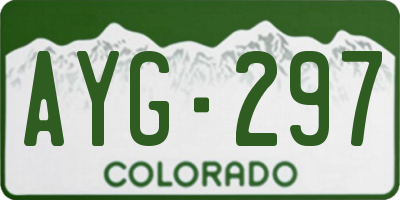 CO license plate AYG297