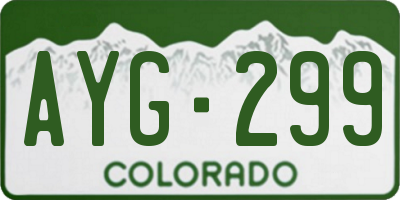 CO license plate AYG299