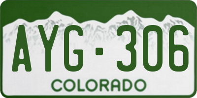 CO license plate AYG306