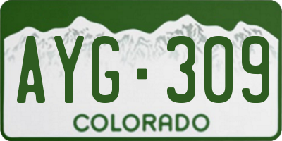 CO license plate AYG309