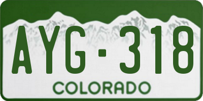 CO license plate AYG318