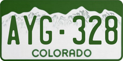 CO license plate AYG328