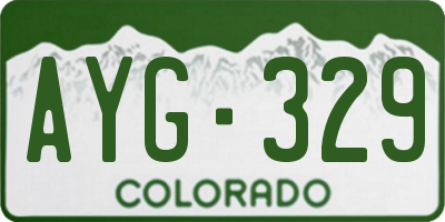 CO license plate AYG329