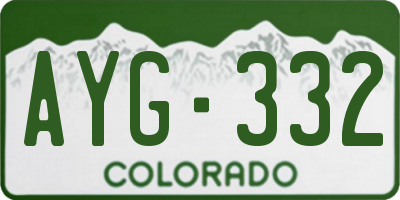 CO license plate AYG332