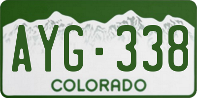 CO license plate AYG338