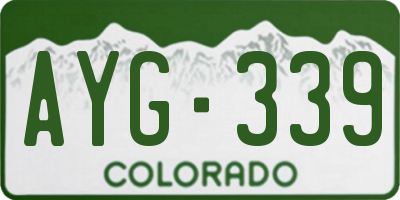 CO license plate AYG339