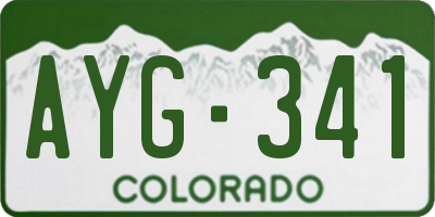 CO license plate AYG341