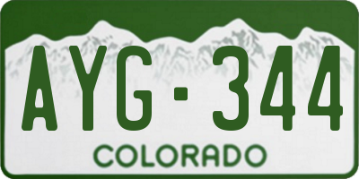 CO license plate AYG344