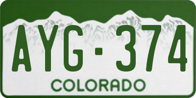 CO license plate AYG374