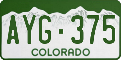 CO license plate AYG375