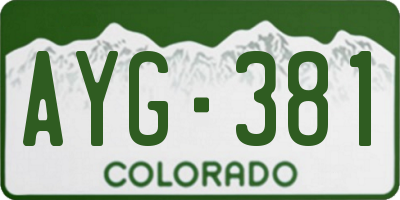 CO license plate AYG381