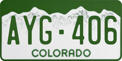 CO license plate AYG406