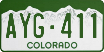 CO license plate AYG411