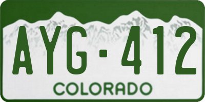 CO license plate AYG412