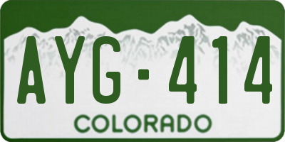 CO license plate AYG414