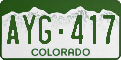 CO license plate AYG417
